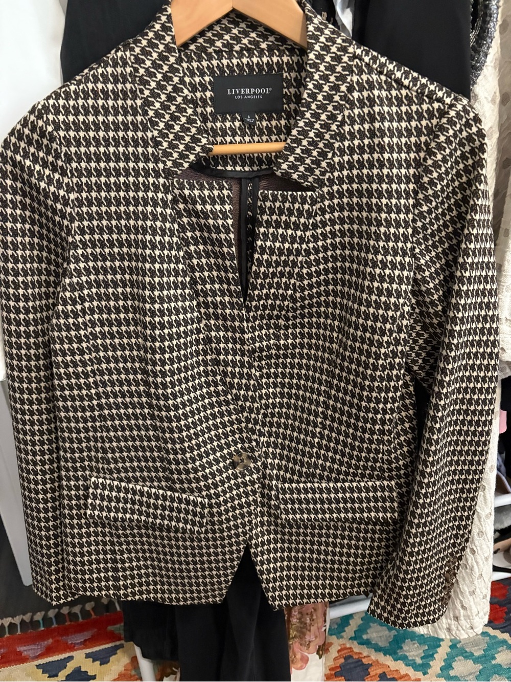 Liverpool LA Brown & Cream Houndstooth Blazer
